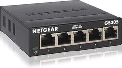 NETGEAR GS305 – 5-Port Gigabit LAN Switch (Unmanaged) – Metallgehäuse - Schwarz