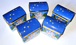 5x kleine Metalldosen Weihnachtsdose Keksdose Gebäckdose Advent Plätzchendose