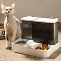 2in1 Wasser- und Futterspender Katzen Wasserspender Futterautomat Futterstation