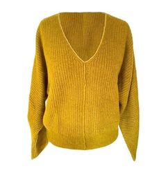 ESPRIT Strick Pullover Damen Wollmix Oversize Gelb Baumwolle v Größen UVP 79,99€