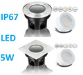 4x LED 5W Bodeneinbaustrahler 230V dimmbar Garten Terrasse Einbauleuchte IP67
