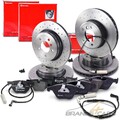 BREMBO XTRA SPORTBREMSSCHEIBEN +BELÄGE +VWK VORNE+HINTEN FÜR BMW 5-ER E60 E61