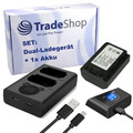2in1 Set: Dual LCD LADEGERÄT Micro-USB Typ-C + AKKU für Sony Alpha A7R III A7R3