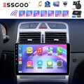 1+32G Autoradio DAB+ 9" Android13 GPS Navi KAM Carplay Für Peugeot 307 2007-2013