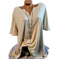 Sheego Damen Bluse Tunika Shirt Long Beige Gr. 40 bis 48/50 Damen (3 852)