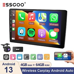 4+64G 9" 2 DIN Android 13 Kamera Carplay DAB+ Autoradio NAVI RDS SWC BT WIFI USB