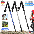 2/4 65-135cm Teleskop Nordic Walking Stock Stöcke Wanderstöcke Antischock  Alu