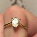 Tropfen Ring Kristalle  925 Silber Vergoldet Durchmesser ca. 18 mm!