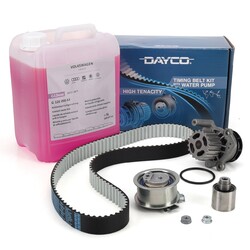 DAYCO Zahnriemensatz + Wasserpumpe + 5L ORIGINAL Frostschutz für VW GOLF 4 5 TDI