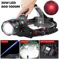 Super Hell 100000LM LED stirnlampe USB Scheinwerfer Kopflampe Taschenlampe Zoom
