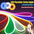 12V Neon LED Stripe Streifen Lamp Dimmbar Flex Lichtband Schlauch Außen Innen