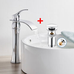 Hoch Waschtischarmatur Wasserfall Wasserhahn Waschbecken Mischbatterie Armatur