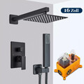 16" Schwarz Unterputz Duscharmatur Set Regendusche Kopfbrause iBox Duschsystem