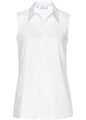 Neu Zeitlose Bluse mit Seitenschlitzen Gr. 36 Weiß Damen-Shirt Tunika ohne Ärmel