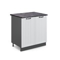 Spülenunterschrank Vicco Fame-Line 80 cm mit Regal, AP Anthrazit