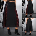 Damen Gothic Punk Partyrock Midi Rock A-Linie Röcke Retro Kostüm Halloween Röcke