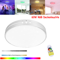 60W RGB LED Deckenleuchte Deckenlampe Wandlampe Dimmbar mit Fernbedienung IP44