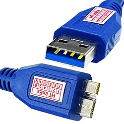 Blau USB 3.0 Datenkabel für Festplatte TOSHIBA Canvio Ready 2 TB HDD 2,5 Zoll