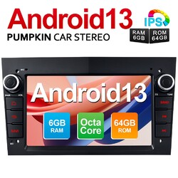 Pumpkin Android 13 Autoradio 6GB 64GB GPS Navi Carplay DAB für Opel Astra Zafira