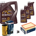 BOSCH Inspektionspaket 8 L MANNOL Energy 5W-30 für Nissan X-Trail T31 2.0 dCi