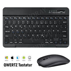 Für Samsung Galaxy Tab S9 FE S8 S7 A9 Plus A8 A7 QWERTZ Bluetooth Tastatur Maus