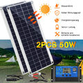 2Pcs 50W Solarpanel Kit Solarmodul USB Ladegerät Solarzelle Solar Auto Ladegerät