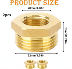 2x Reduzierstück Reduzierung Reduktion Messing Reduziernippel AG auf IG Fitting