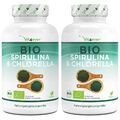 Bio Spirulina + Chlorella Algen - 1200 Tabletten a 500mg Vegan + Hochdosiert