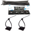 Kabelbinder Kabel Halterungen Selbstklebend UV Beständig Schwarz 100St
