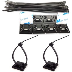 Kabelbinder Kabel Halterungen Selbstklebend UV Beständig Schwarz 100St
