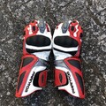 Held Phantom Motorrad Sport Racing Handschuhe mit Schale weiß-rot Gr. M