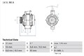 Lichtmaschine Generator Bosch für Mercedes Sprinter 2000 - 2006 0986042530