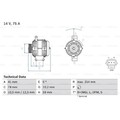 BOSCH Generator Lichtmaschine 75A 14V für Ford Transit Pritsche/Fahrgestell FM_