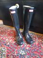 schwarze HUNTER glossy refined Gummistiefel Gr. 39