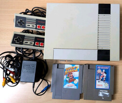 Nintendo Entertainment System NES Konsole Spiele 2 Controller Super Mario Bros 2