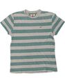 Tommy Hilfiger Herren-T-Shirt Oberteil groß grün gestreift Baumwolle TX07
