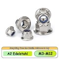 M3-M12 Bundmuttern Selbstsichernd A2 Edelstahl Stopmuttern mit Flansch DIN 6926
