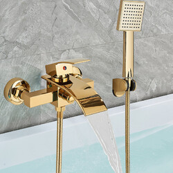 Badewannenarmatur Wasserfall Duschset Wasserhahn Bad Mischbatterie Handbrasue