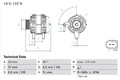 Bosch Lichtmaschine Generator für Audi A3 Skoda Fabia II Kombi 02-14 0986045320