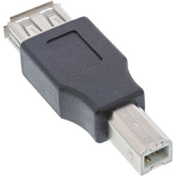 1 x InLine USB 2.0 Adapter - Buchse A auf Stecker B Verlängerung Schwarz