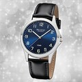 Armbanduhr Quarz Leder schwarz 1112421 Herren Uhr Regent Lederarmband UR1112421
