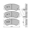 1x ORIGINAL® Metelli 22-0357-0 Bremsbelagsatz, Scheibenbremse Vorne, inkl.