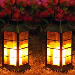 2x LED Solar Laterne Gartenleuchte Gartenlampe Solarleuchte Solarlampe Terrasse