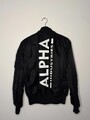 Alpha Industries Bomberjacke Schwarz mit Logo Rücken M