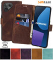 Suncase® Hülle Leder Book Handy Tasche Klapp Cover Case Etui für Fairphone 4