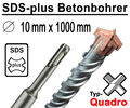 SDS-plus Betonbohrer 10 mm x 1000 mm Quadro Bohrer Hammerbohrer Steinbohrer