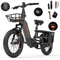 20 Zoll LANKELEISI Elektrofahrrad 1000W E-Lastenrad Fatbike E-Bike Herren/Damen
