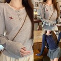 Damen Everyday Langarmshirt mit schlichtem Style und schöner Stickerei
