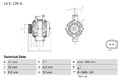 Lichtmaschine Generator für Mercedes Vito / Mixto ab 03-> Bosch 0986049010