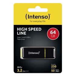 Intenso USB Stick 64GB Speicherstick High Speed Line schwarz USB 3.2